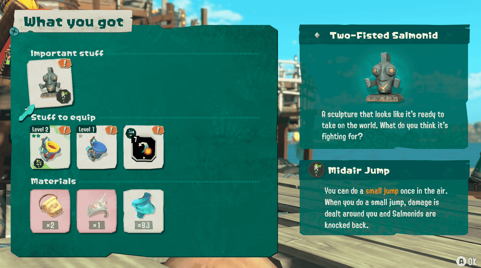 Inventory screen displaying collectible crafting materials