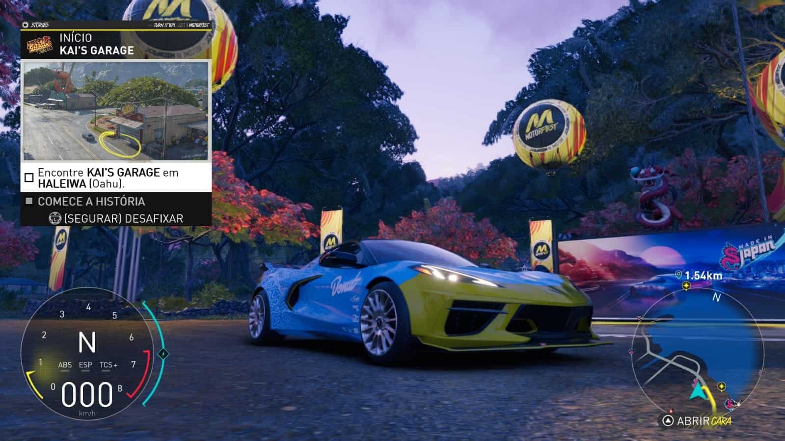 Game store listing and in-game vehicle lineup