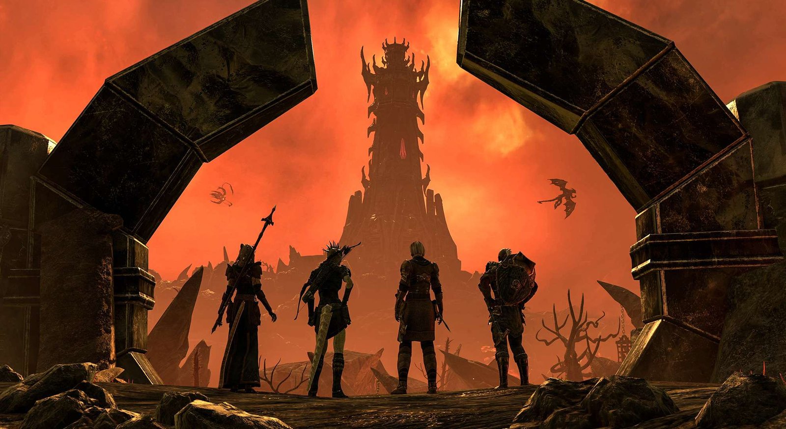 The Elder Scrolls franchise history artwork showing in-game environment