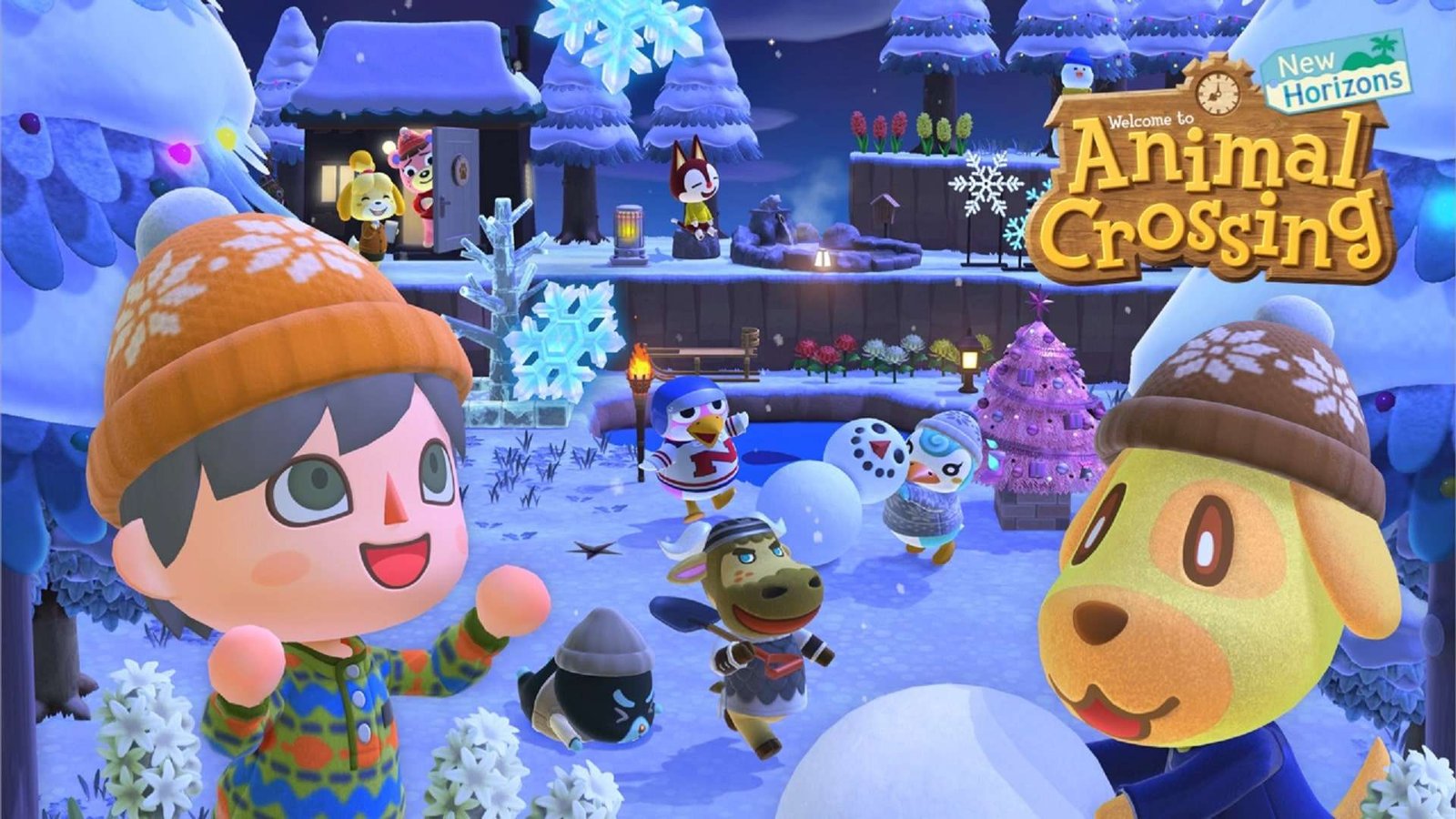Animal Crossing: New Horizons characters on an island