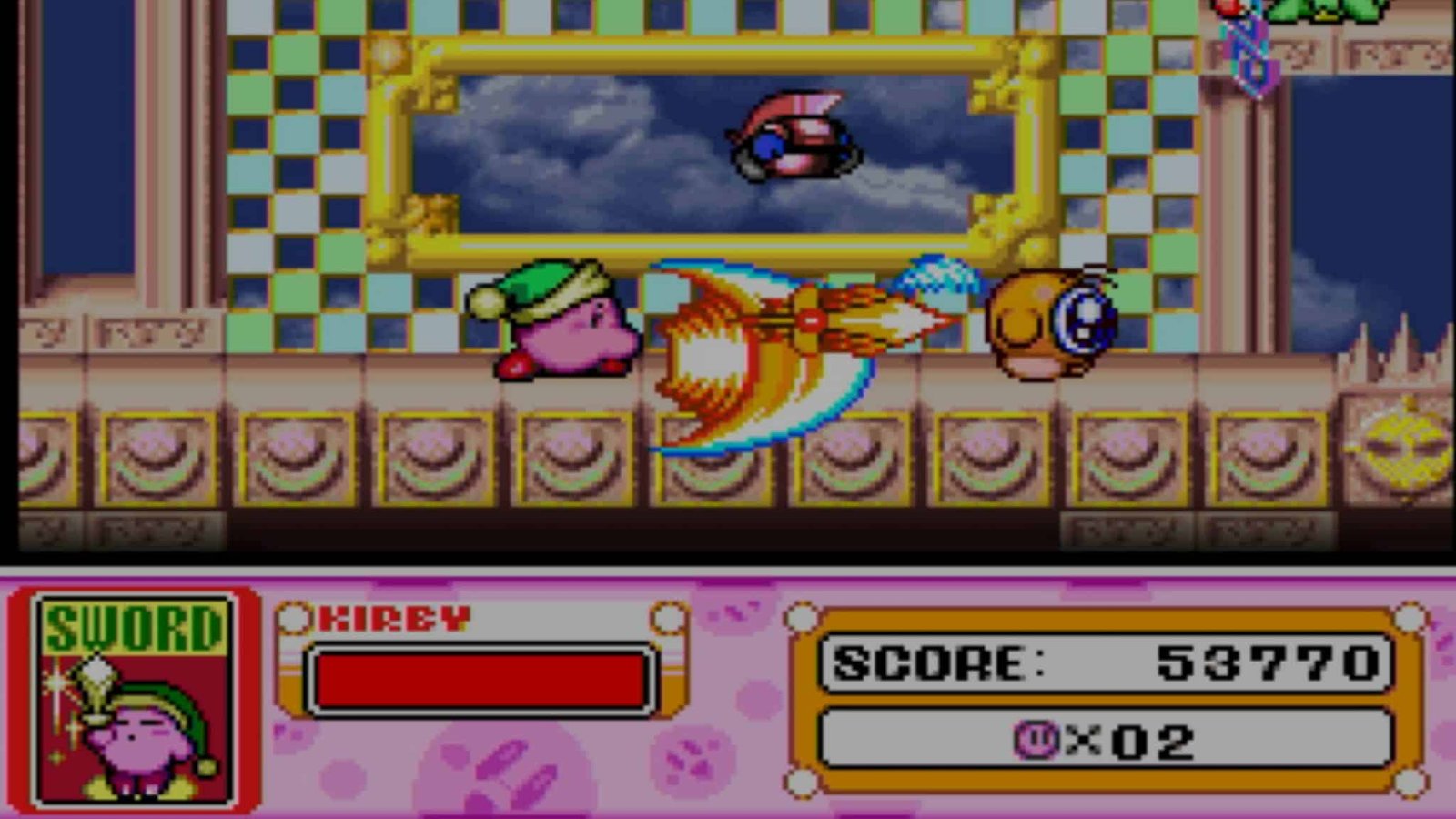 SNES-era Kirby and Helper characters in varied platform segments