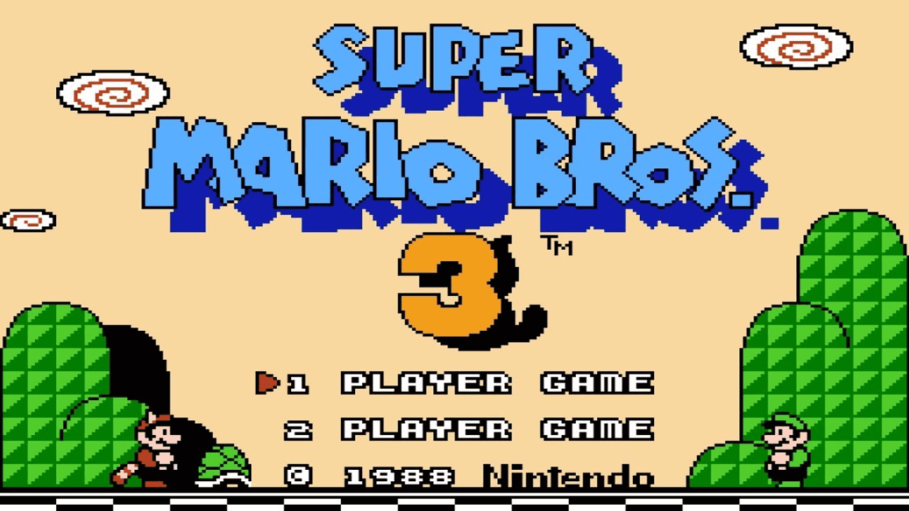 Super Mario Bros. 3 world map and power-up visuals