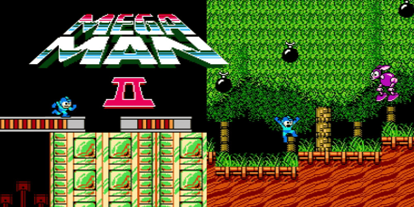 Mega Man 2 boss lineup and action frame