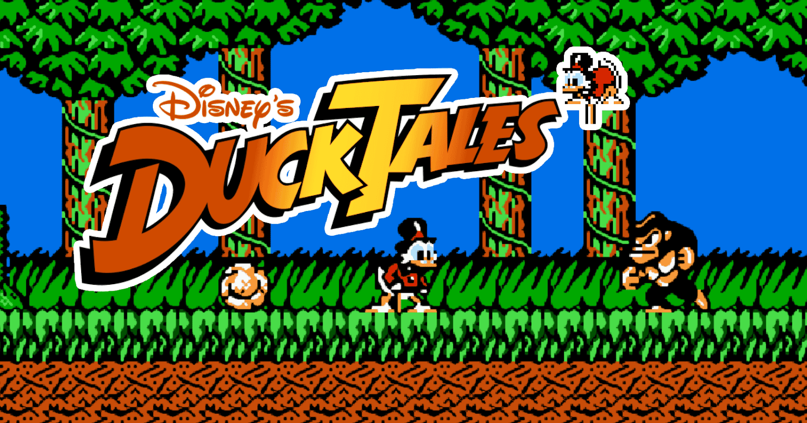 DuckTales splash screen with Scrooge McDuck leaping