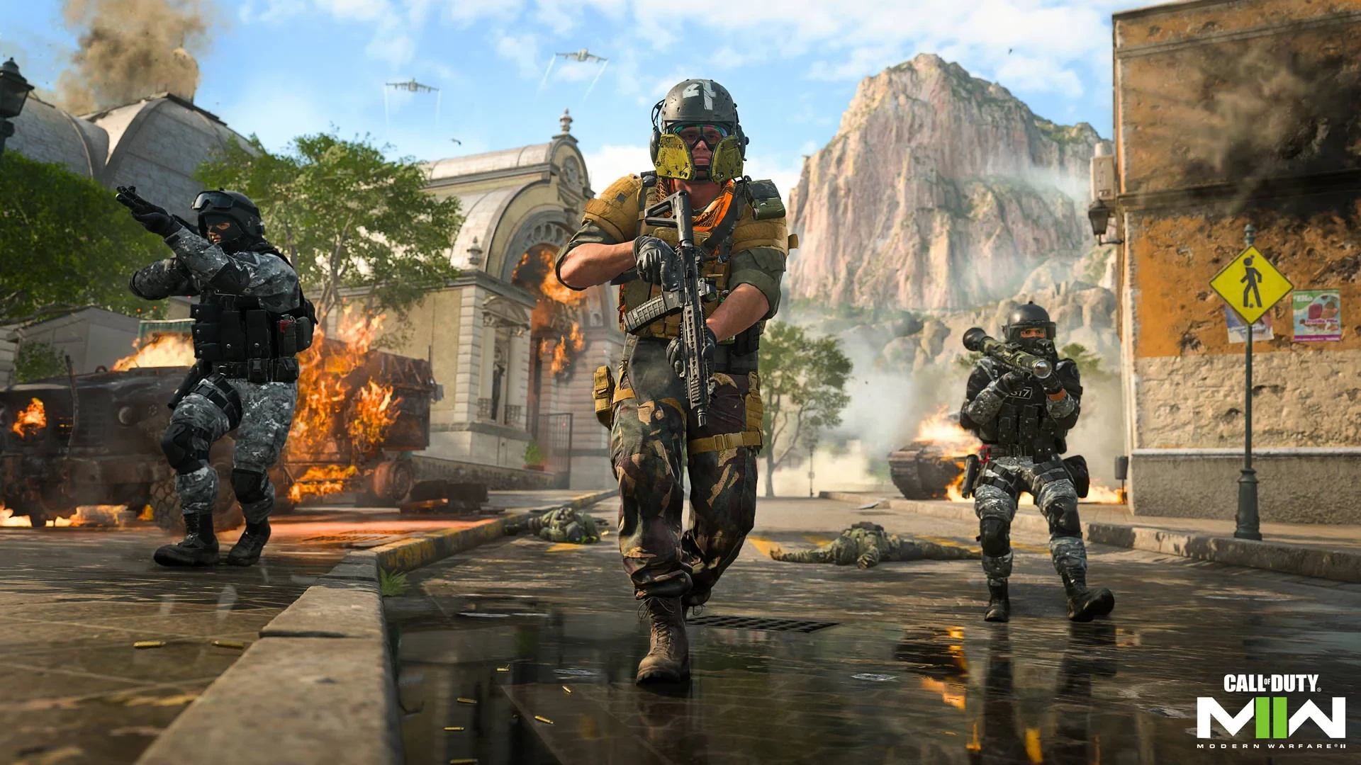Intense combat scene from Call of Duty: Modern Warfare 2