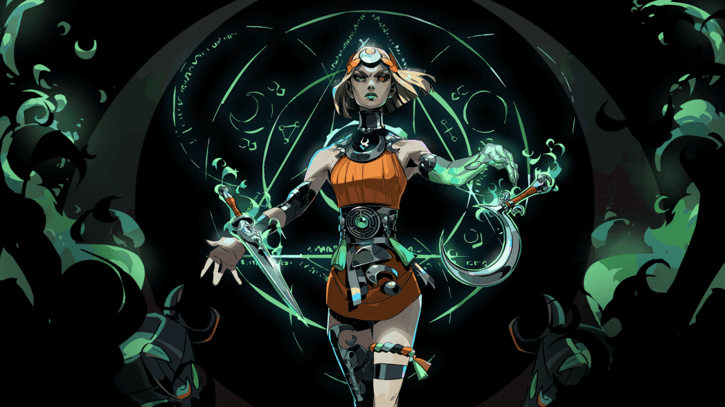 Hades II promotional artwork showing Melinoë in combat