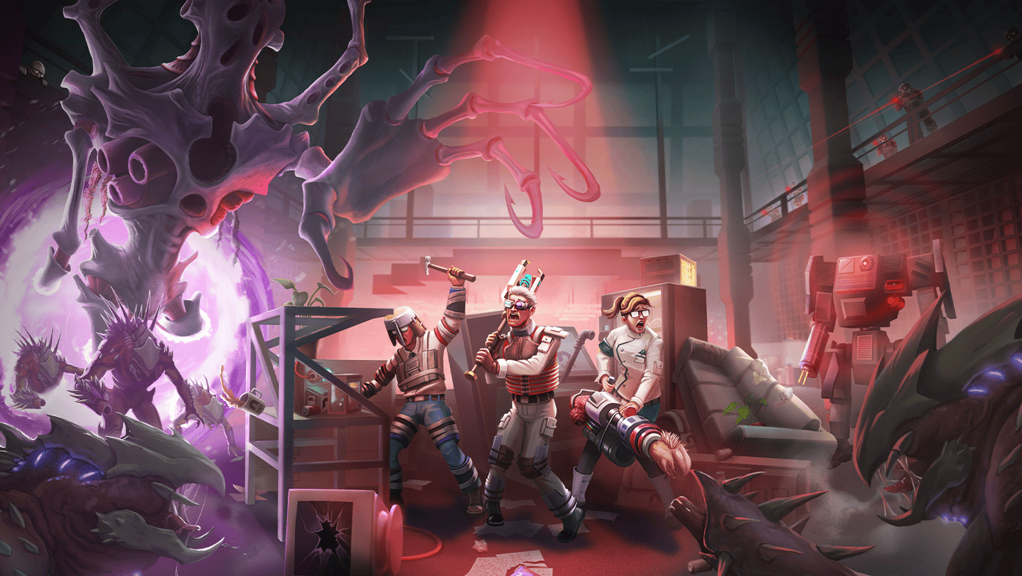 Abiotic Factor gameplay scene in a sci-fi underground complex