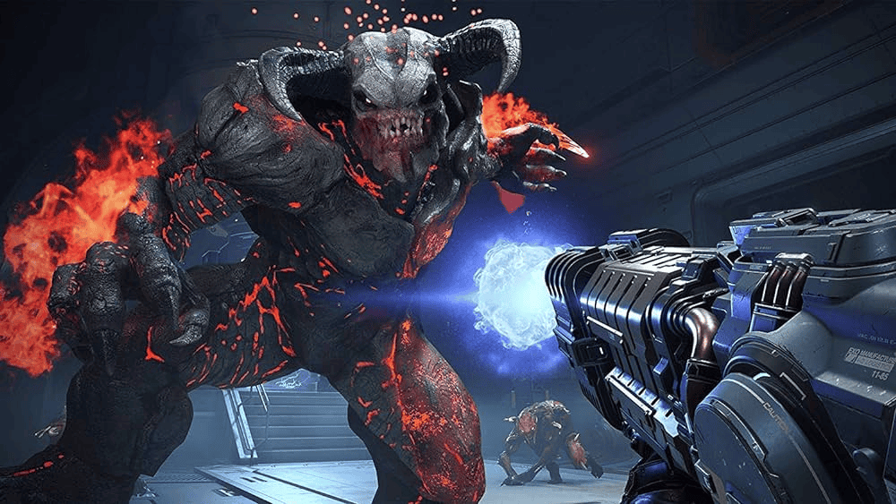 Doom Eternal cover art showing the Doom Slayer in combat