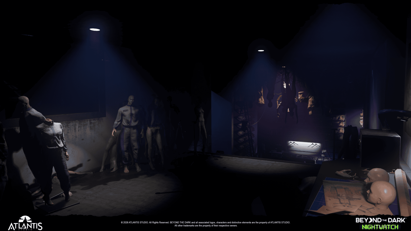 In-game split-role gameplay mockup