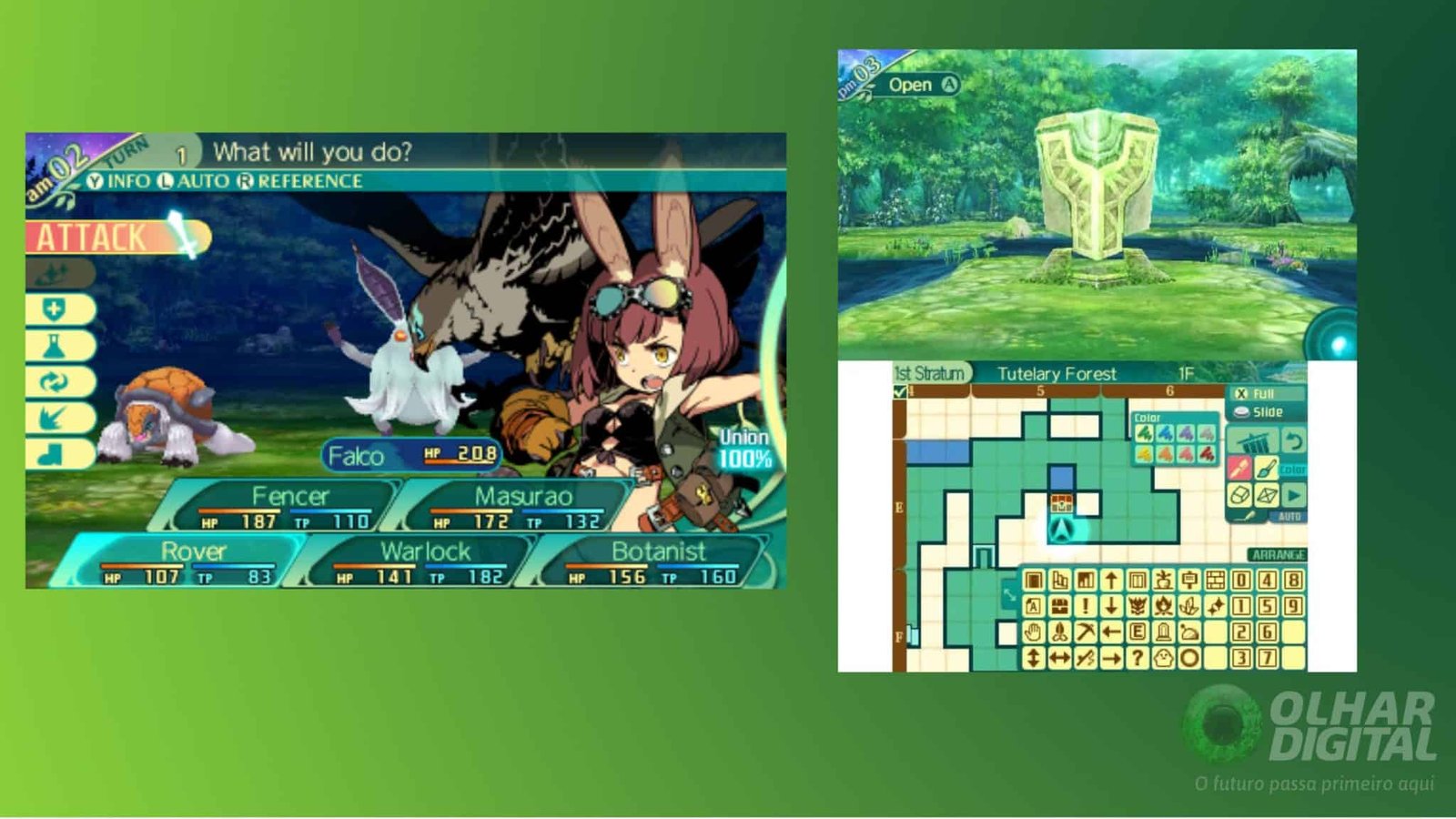 Party-based exploration in Etrian Odyssey V