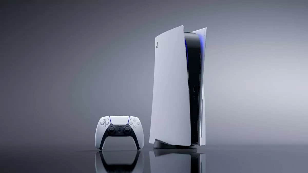 PlayStation 5 console placed horizontally
