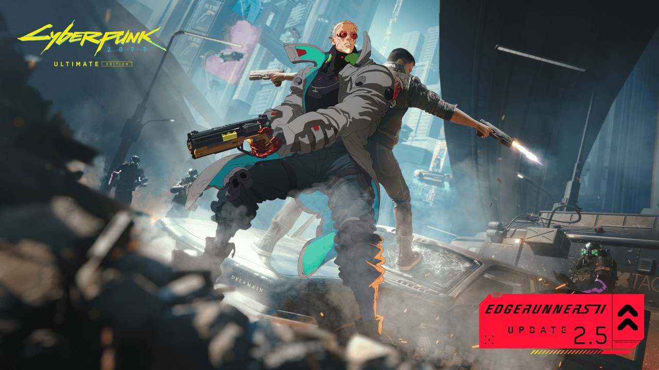 Cyberpunk 2077 promotional artwork showing Night City