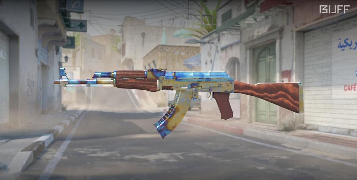 AK-47 Blue Gem skin displayed on a rifle
