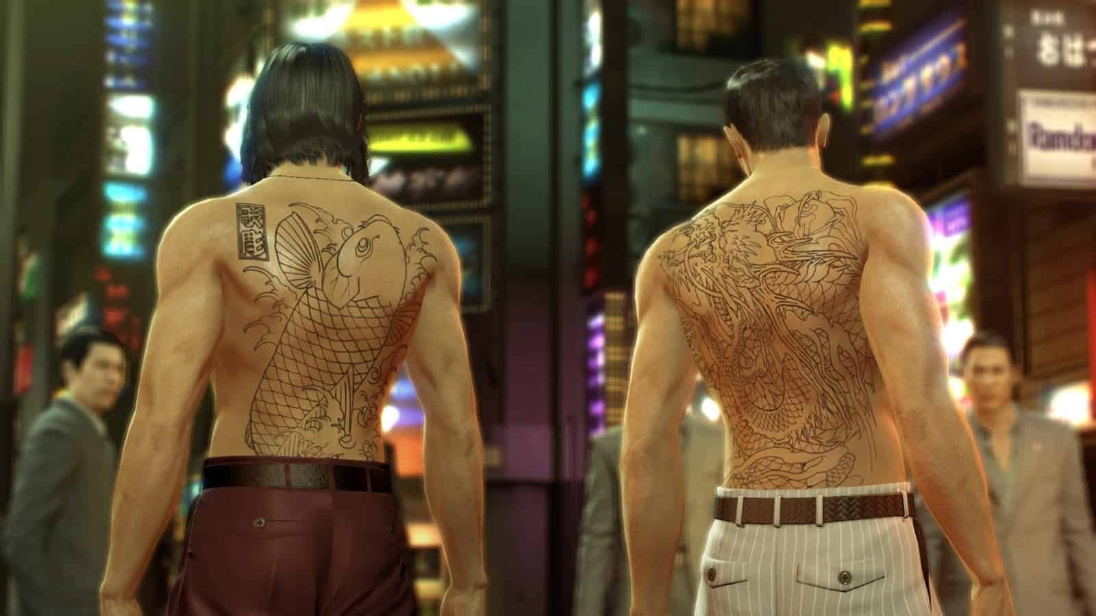 Nighttime neon in Kamurocho rendered on Dragon Engine