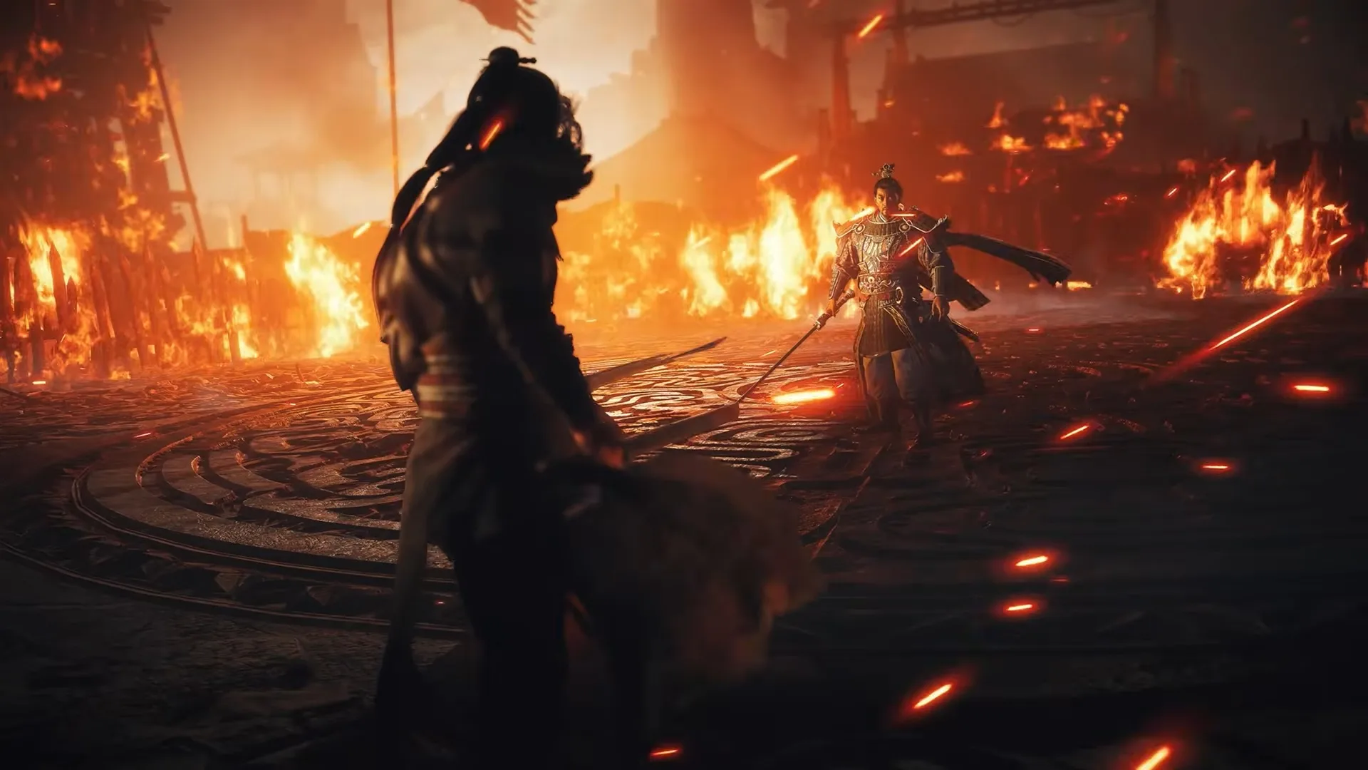 Characters fighting in a fantasy version of late Eastern Han China