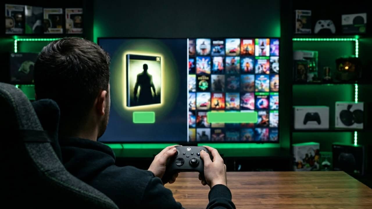 Xbox Game Pass promotional graphic showing diverse game thumbnails