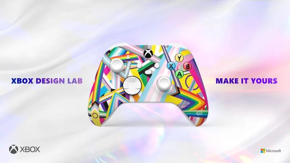 Xbox Pride controller in a multicolor design