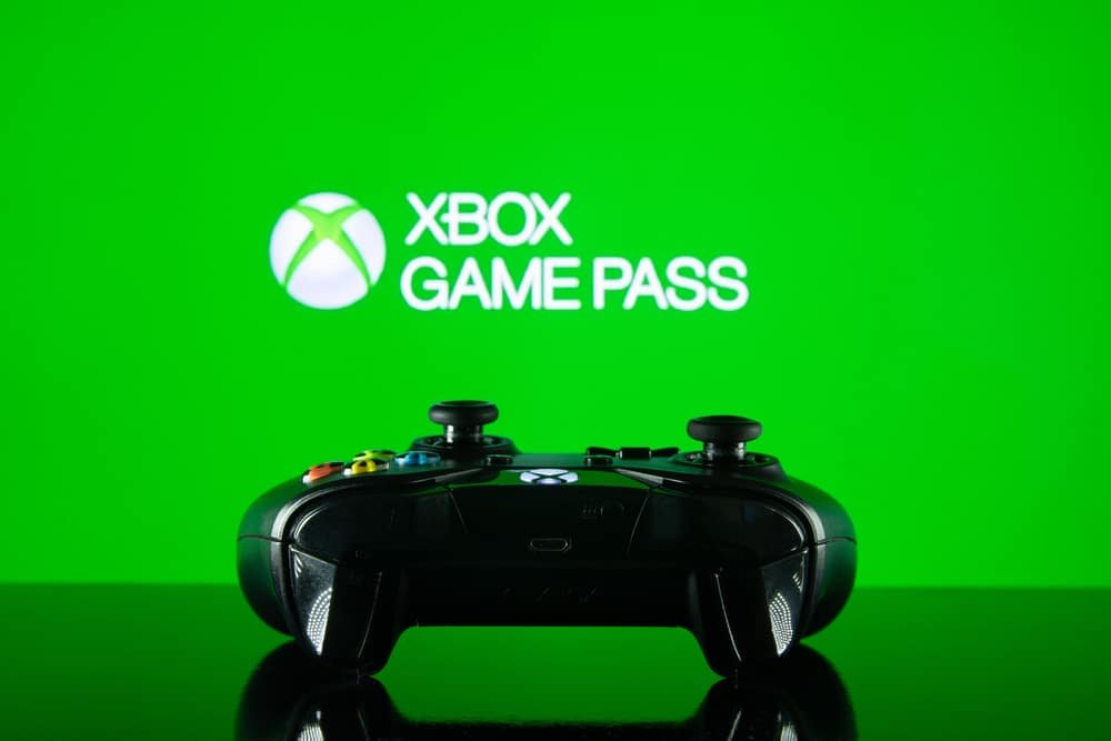 Xbox controller on a table with blurred background