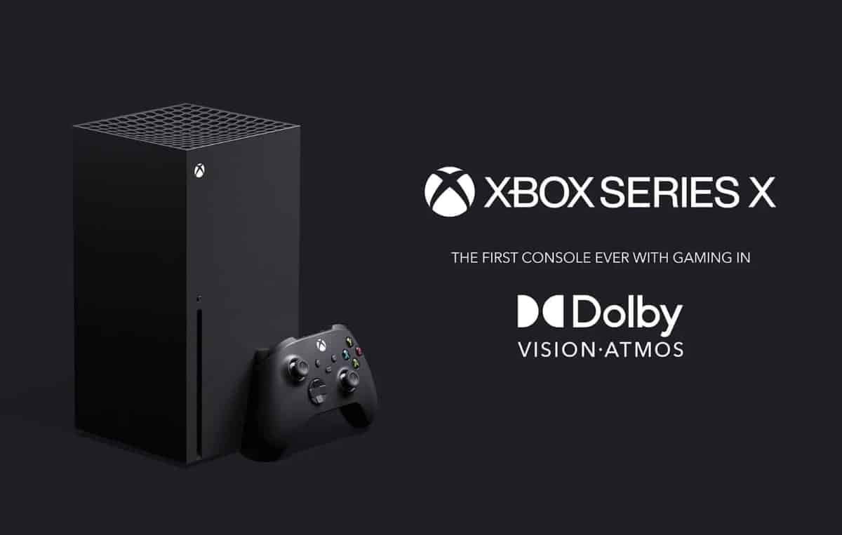 Xbox console with Dolby branding on screen