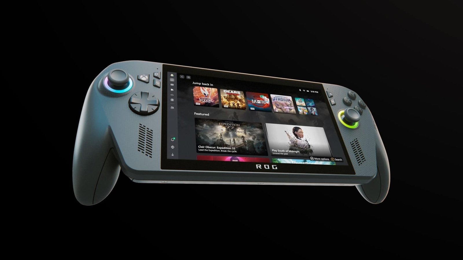 ROG Xbox Ally X console next to a controller