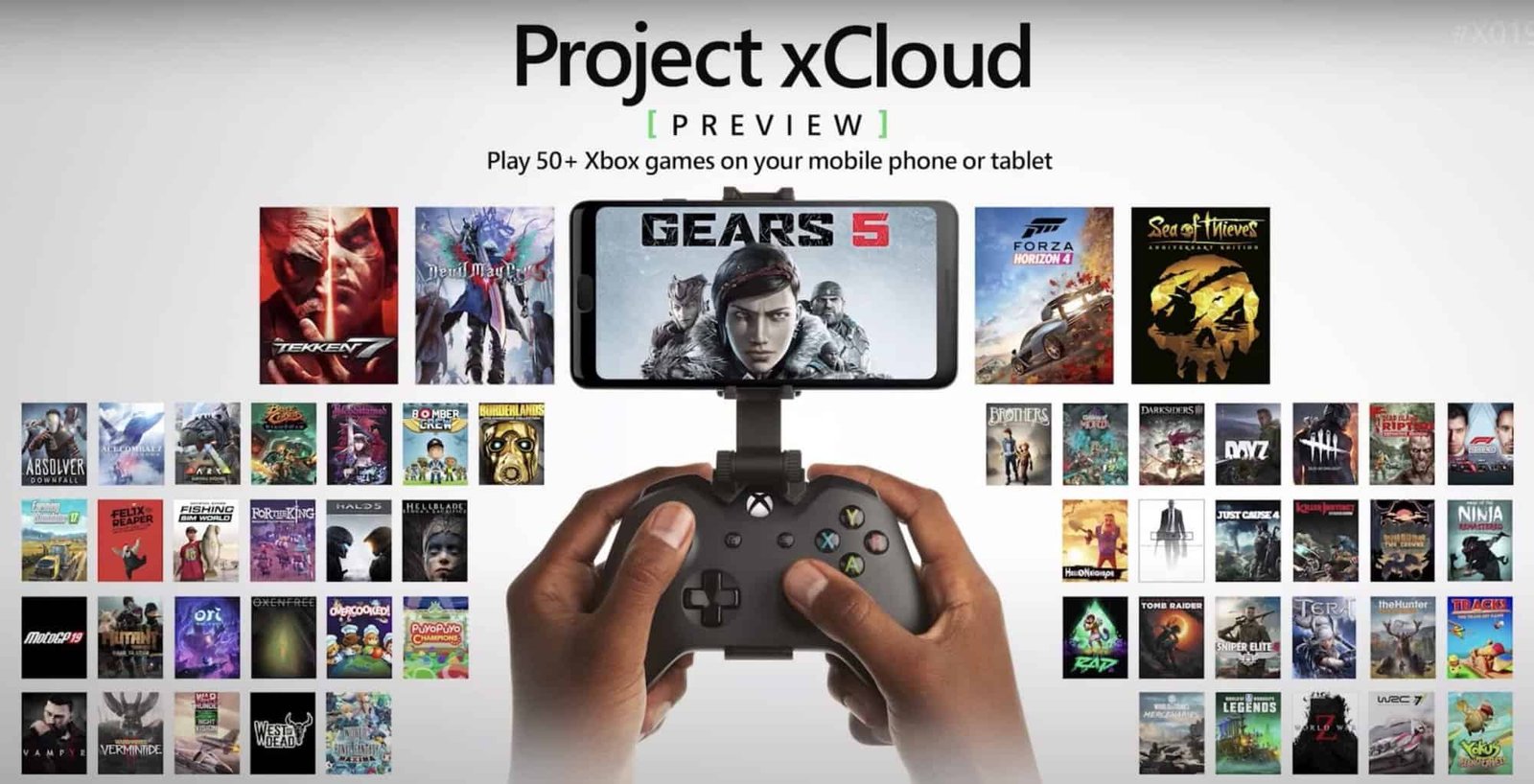 Android phone showing cloud-streamed game with Bluetooth controller